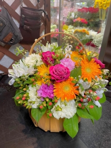 取っ手付きバスケットアレンジ