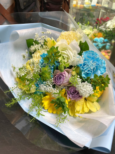 3色の淡い色をまぜて